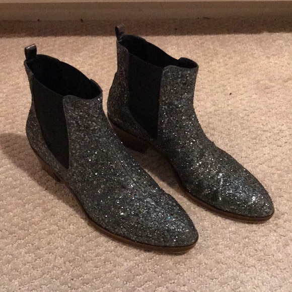 glitter chelsea boots